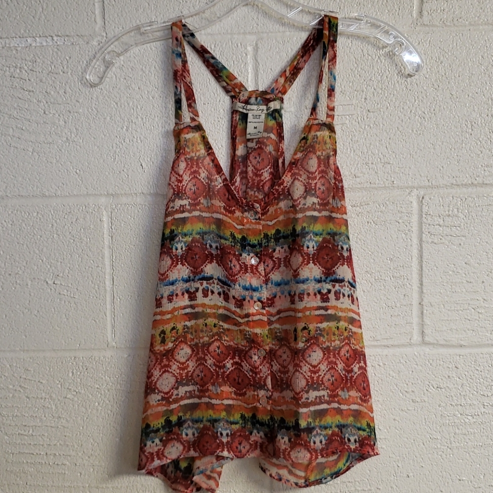 American Rag cropped rainbow tank size medium